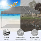 COBIZI 10x20 Heavy Duty Pop up Canopy Tent with 6 sidewalls Easy Up Commercial Outdoor Canopy Wedding Party Tents for Parties All Season Wind & Waterproof Gazebo with Roller Bag,Black(Frame Thickened) - image 196