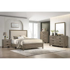 Linette 6-Piece Grey Contemporary Solid Wood and Veneer Upholstered Bedroom Set - image 1