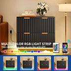 Moasis Lateral Filing Cabinet with LED Lighting and 2 Drawers for Home Office - image 5