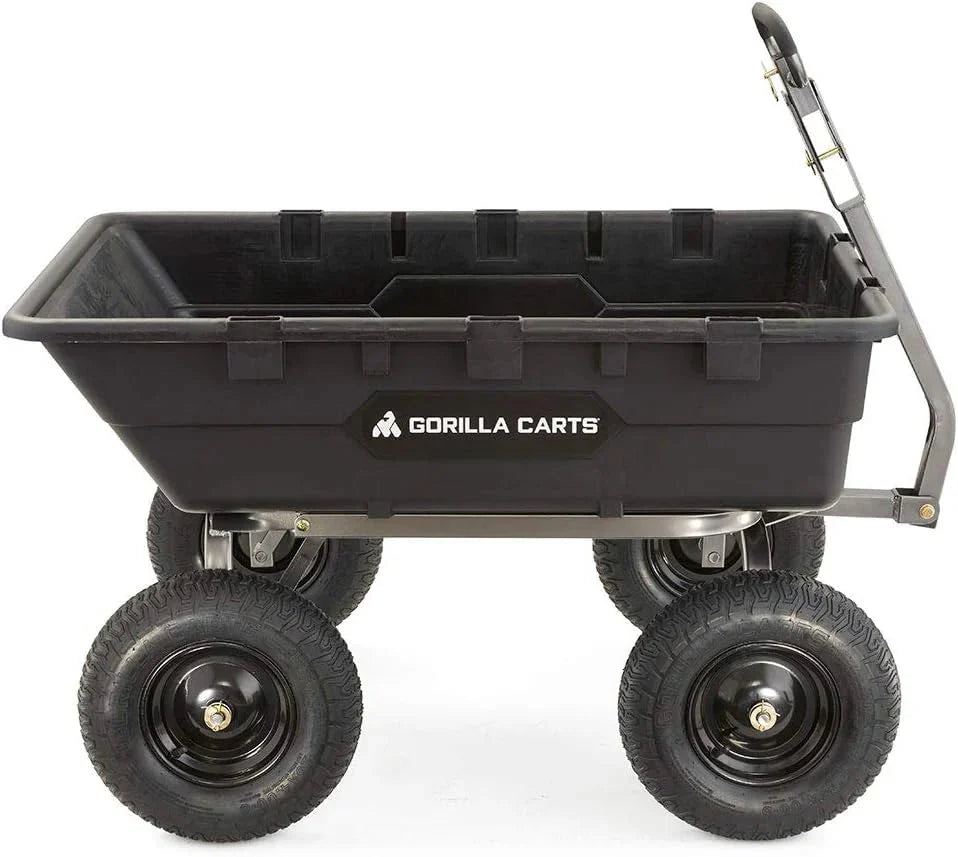 Heavy Duty Poly Utility Dump Wagon Garden Cart w/Pneumatic Tires, 6 Cu Ft - 1200 lb Capacity Outdoor Wheelbarrow for Yard, Landscaping & Gardening, Lawn Tractor or ATV Towable-Gorilla Carts - image 49