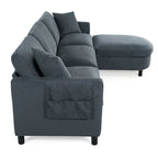 107.87" Sectional Sofa with Removable Seat and Back Cushions, Includes 1 Ottoman - image 9