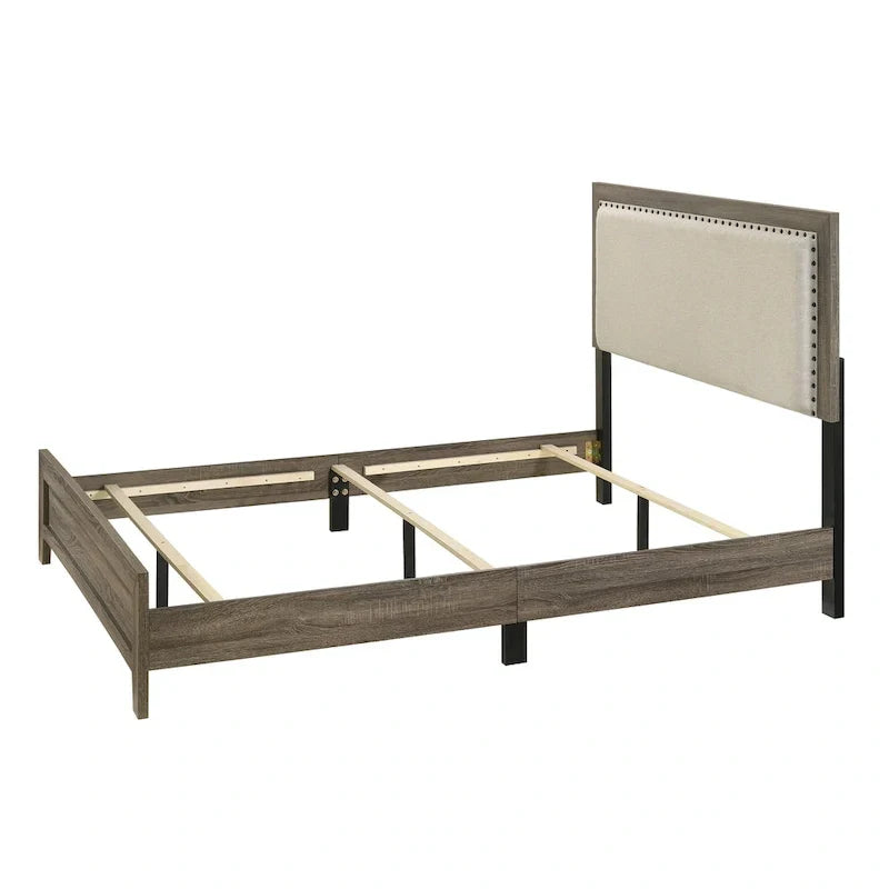 Linette 6-Piece Grey Contemporary Solid Wood and Veneer Upholstered Bedroom Set - image 8
