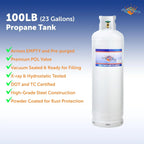 100Lb Steel Propane Tank Cylinder with Pol Valve - valve108270_163892 - image 4