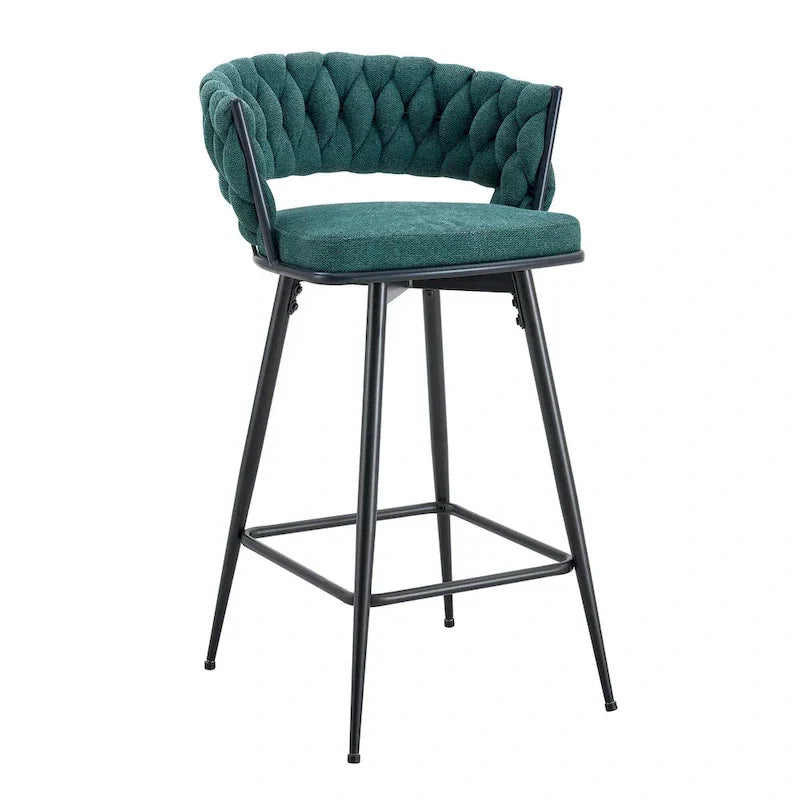 Pair of Swivel Bar Stools with Comfortable Linen Cushions - Counter Height Seating for Kitchen Islands, Dining Areas, or Pubs - image 14