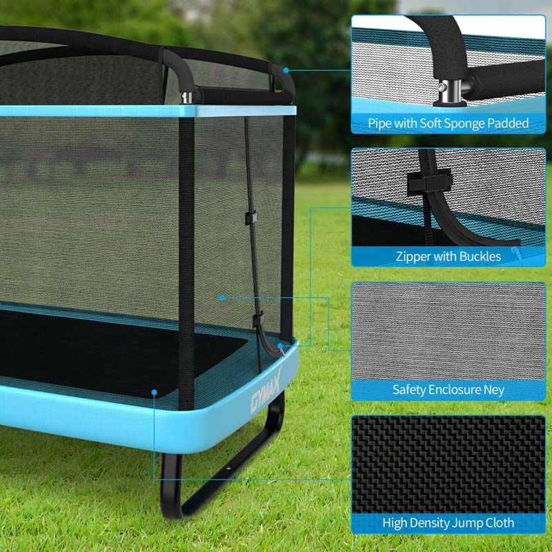 6 FT Kids Trampoline with Swing & Safety Fence, ASTM Approved Toddler Rectangle Trampoline for 3-8 Year Old - image 21