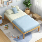 Costway 14-Inch Wooden Platform Bed Frame for Twin, Full, and Queen Sizes with Rubber Support - image 16