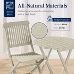 Best Choice Products 3-Piece Acacia Wood Bistro Set, Folding Patio Furniture w/ 2 Chairs, Table - Natural - image 31