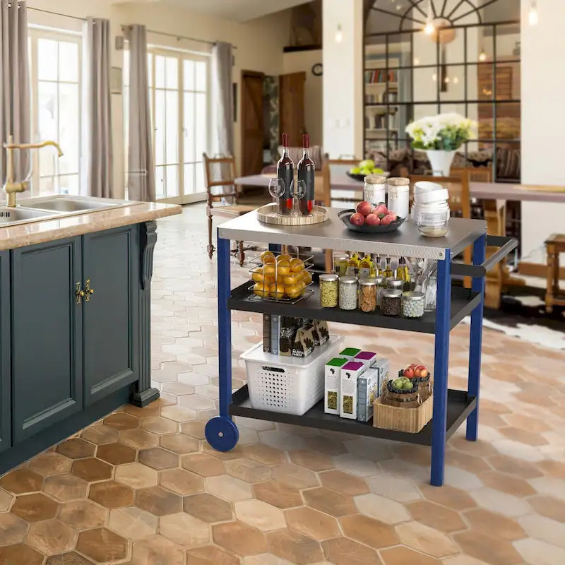 Portable Kitchen Island Grill Cart for Patios - image 13