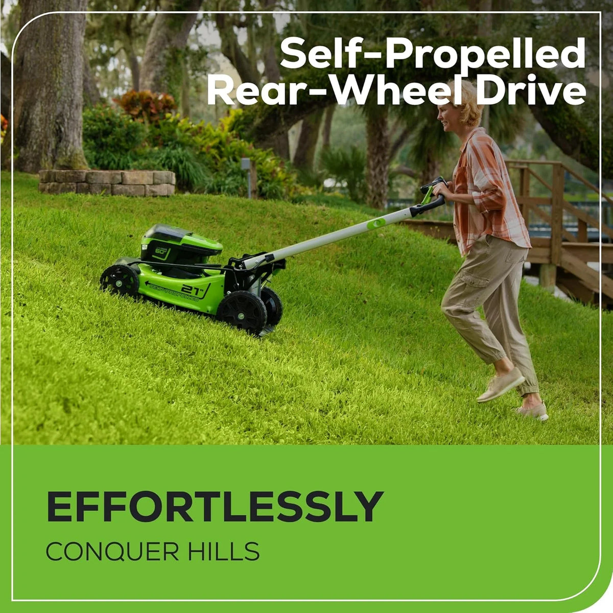 Greenworks 60V 21” Cordless (Self-Propelled) Lawn Mower , 2 x 4.0Ah Batteries and Dual Port Rapid Charger  sgtnighsdesigns - image 5