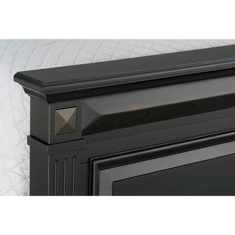 Roundhill Furniture Renova Vintage Black Wooden Bedroom Collection - image 18