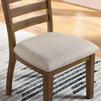 Set of 2 Walnut and Light Gray Ladder Back Side Chairs - image 9