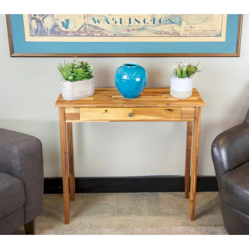 Porch & Den Holly Hill Solid Acacia Console Table with 1 Drawer - image 5