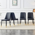 Contemporary Set of 4 Faux Leather Dining Chairs with Cushioned Backrests and Metal Legs – Ideal for Dining Rooms, Living Rooms, and Bedrooms - image 14