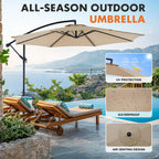 9.8FT Offset Patio Umbrella Hanging Cantilever Umbrella Outdoor Sun Shade with Easy Tilt Adjustment, 8 Ribs, UV Protection for Backyard, Lawn, Garden and Pool, Blue - image 15