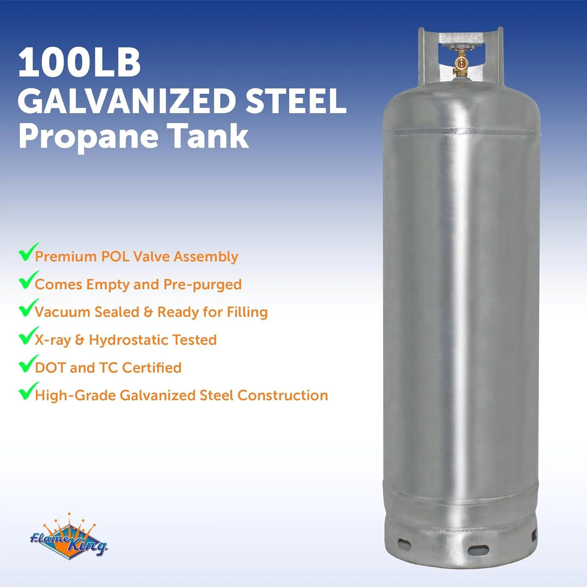 100Lb Steel Propane Tank Cylinder with Pol Valve - valve108270_163892 - image 10