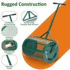 MUCHANT 24" Compost Spreader, Heavy-Duty Metal Mesh Spreader with Adjustable Handle for Lawn, Green - image 2