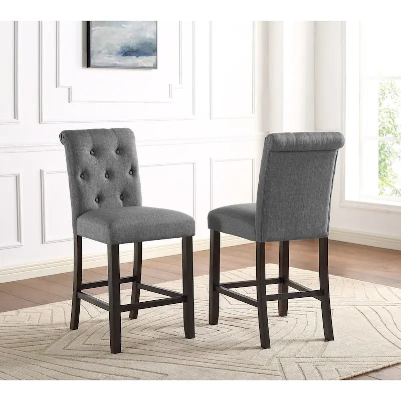 Roundhill Furniture Leviton 5-Piece Counter Height Dining Set in Antique Black Wood Finish - image 18
