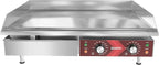 14 Inch Electric Griddle, Non-Stick Flat Top Grill Commercial Electric Countertop Griddles Stainless Steel Adjustable Temperature Control 90F-575F for Home or Restaurant Use - image 1