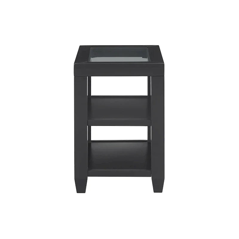 Cordero 16-Inch Wide Wood and Glass Top Chairside End Table with Shelf Storage - image 7