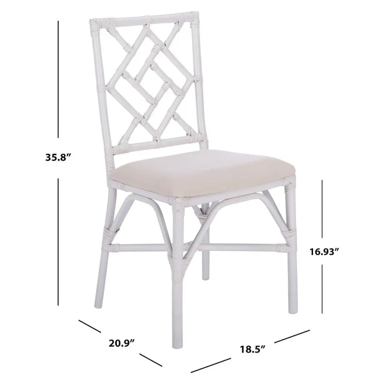 Set of 2 SAFAVIEH Maye Rattan Accent Chairs with Cushions - Dimensions: 18.5" W x 20.9" L x 35.8" H - image 6