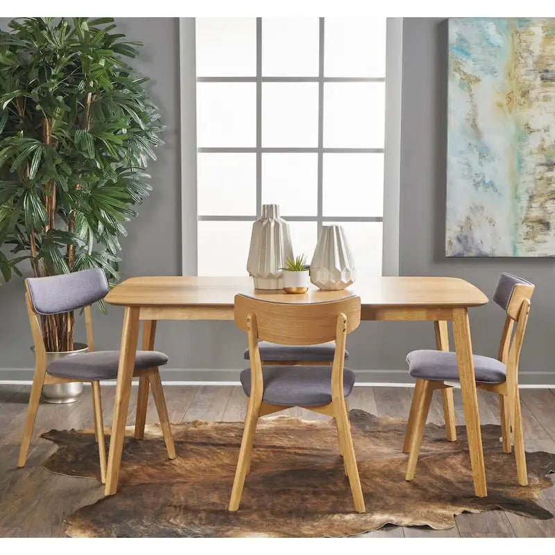 Christopher Knight Home Alma Mid-Century 5-Piece Wooden Rectangular Dining Set - image 9