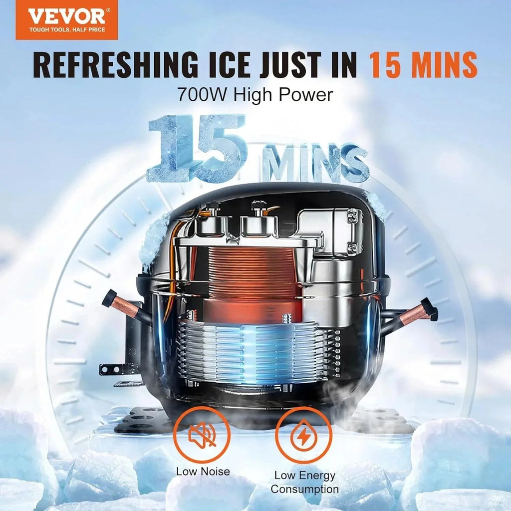 VEVOR Commercial Ice Maker, 360LBS/24H Ice Making Machine with 330.7LBS Large Storage Bin - image 4