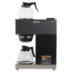 12-Cup Pourover Coffee Maker, Black, with Upper & Lower Warmers, 2 Glass Decanters, Commercial Use - image 2