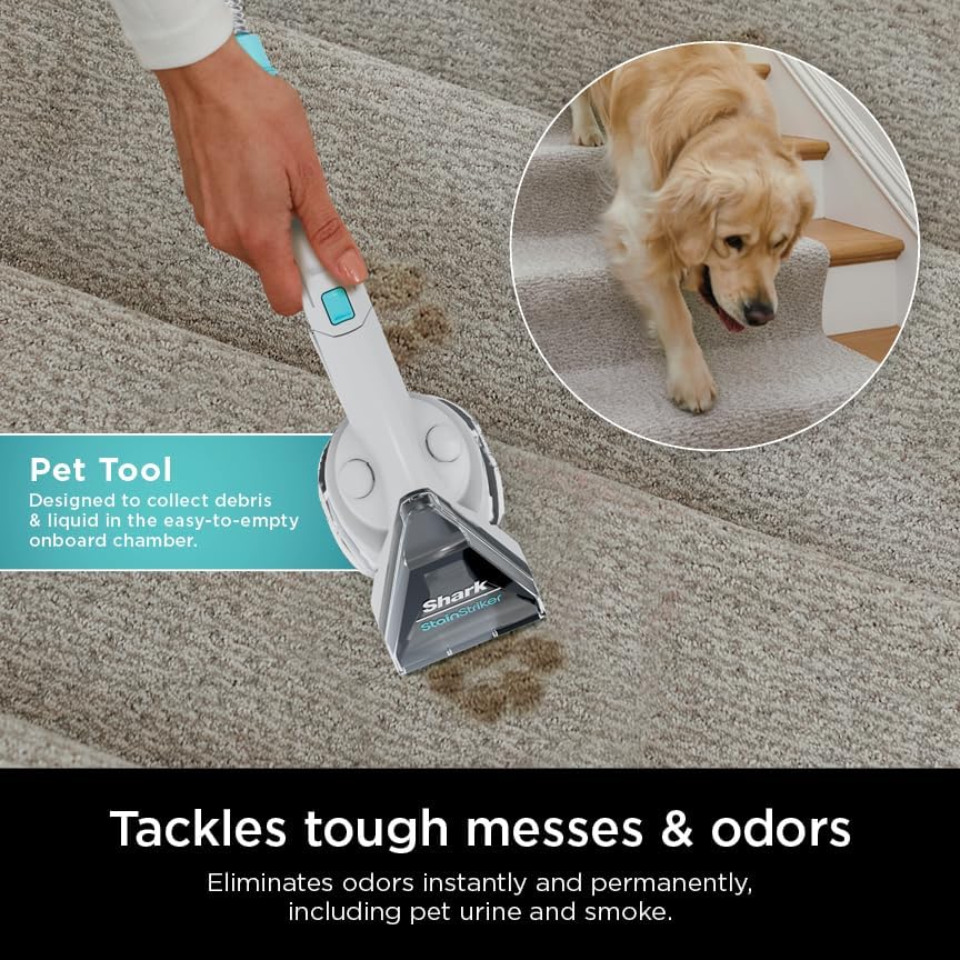 Shark CarpetXpert EX201 Carpet Cleaner, Cyan – Deep Cleaning with StainStriker, Perfect for Pets, Includes Spot & Stain Remover Tools - image 6
