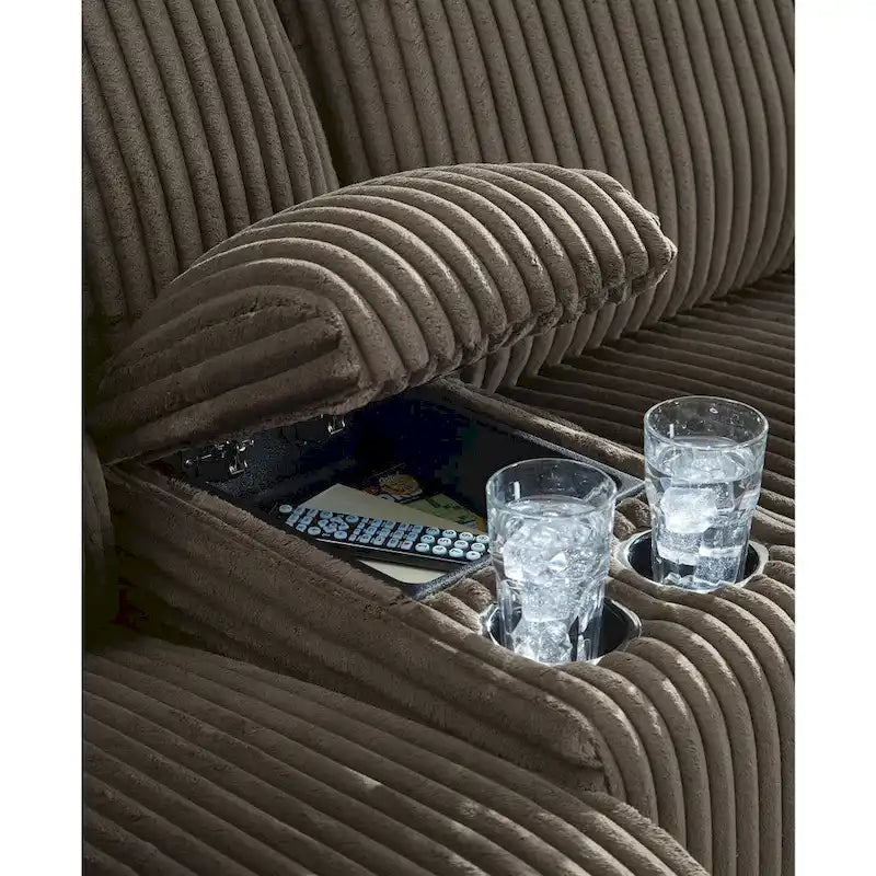 Signature Design by Ashley Top Tier 3-Piece Reclining Sectional Sofa with Chaise - Dimensions: 105W x 74D x 41H - image 6