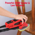 M optimized Electric Detail Sander with 12 Sanding Paper, 350W Brushless Motor Mouse Sander, Powerful & Low Vibration, 10000 RPM, for Wood Working - image 4