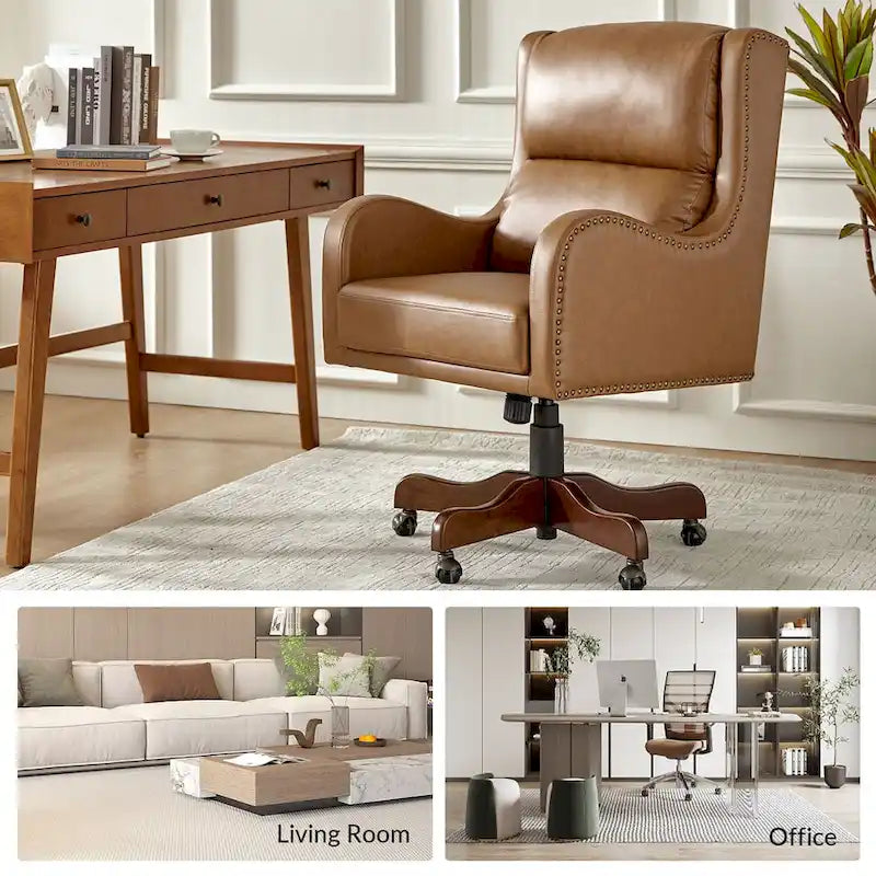 HULALA HOME Pete Adjustable Height Faux Leather Swivel Executive Chair with Tilt Mechanism - image 20
