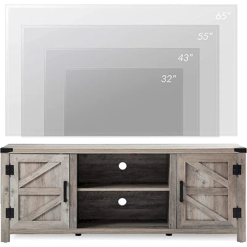 Rustic Farmhouse Barndoor TV Stand - Entertainment Center for TVs up to 70 Inches - image 23