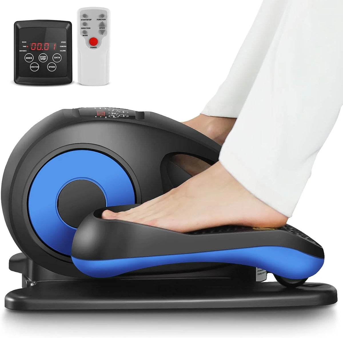 Under Desk Elliptical, Electric Ellipse Leg Exerciser While Sitting for Seniors Adults, Quiet Portable Motorized Seated Foot Pedal Exerciser with Remote Control for Home Office Use - image 3