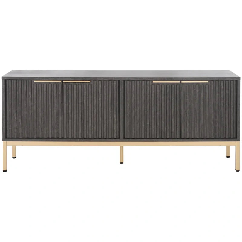 Mid Century TV Stand with Tambour Doors and Storage Drawers - image 8