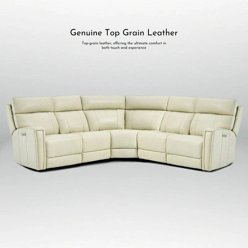 104" 3-Color Genuine Leather Power Reclining Sectional Sofa with Zero Gravity Feature, USB & USB-C Ports, and 2 Stationary Armless Chairs - image 29