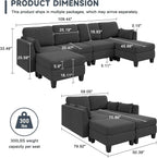 Modular Sectional Sofa, Convertible U Shaped Sofa Couch with High Density Memory Foam, 6 Seat Comfy Modular Sofa Couch for Living Room, Modern U Shaped Sectional Sofa, Dimgrey - image 6