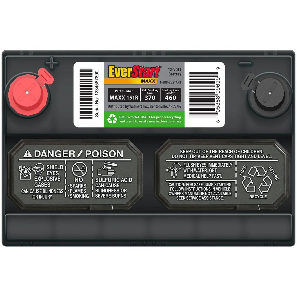 EverStart Maxx Lead Acid Automotive Battery, Group Size 151R 12 Volt, 370 CCA - image 4