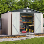Aoxun 10 x 12FT Outdoor Storage Shed with Double Hinged Large Door Utility Garden Shed - image 1