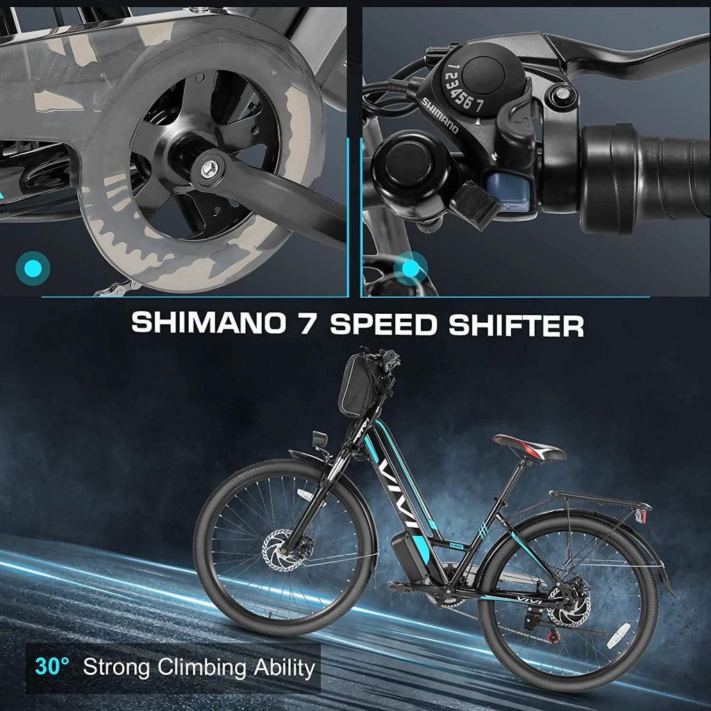 Vivi Electric Bike 26" City Commuter Electric Bike 48V 500W Step - Through Electric Bike 19.8MPH Electric Cruiser - image 14