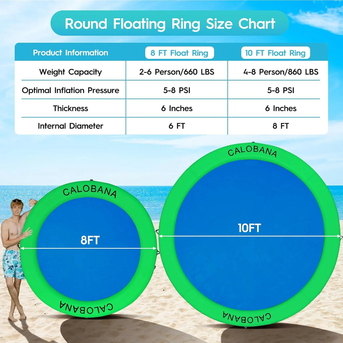 Round Floating Ring Hammock - Heavy Duty Inflatable Raft - image 30