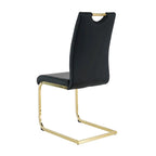 4-Piece Modern Faux Leather Dining Chair Set with Gold Metal Legs and Padded Seats - image 21