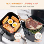 Tastee Ceramic Air Fryer, 8 in 1 Compact 5.5QT AirFryers, 450°F Digital Airfryer Dehydrator with Smart Probe, 24 Presets One touch Cooking, In app Recipes with Window, Dishwasher safe & Non stick : Home & Kitchen - image 9