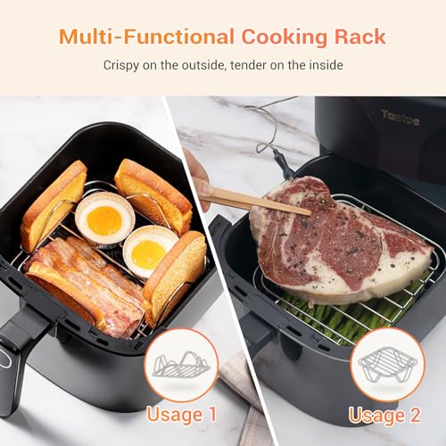 Tastee Ceramic Air Fryer, 8 in 1 Compact 5.5QT AirFryers, 450°F Digital Airfryer Dehydrator with Smart Probe, 24 Presets One touch Cooking, In app Recipes with Window, Dishwasher safe & Non stick : Home & Kitchen - image 9