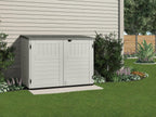 Suncast BMS4700 Resin Storage Shed, Off-White/Gray, 70.5′′W x 44.25′′D x 52′′H, Double Door, UV Resistant - image 2