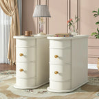 Solid Wood Chairside End Table, Two-Drawer Narrow Side Table Slim - image 20