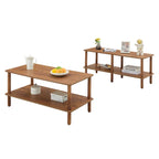 39-Inch Coffee Table with Two-Tier Design and Rubberwood Legs - image 27