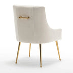 SEYNAR Set of 4 Modern Glam Boucle Velvet Dining or Vanity Chairs with Rear Handle - image 16