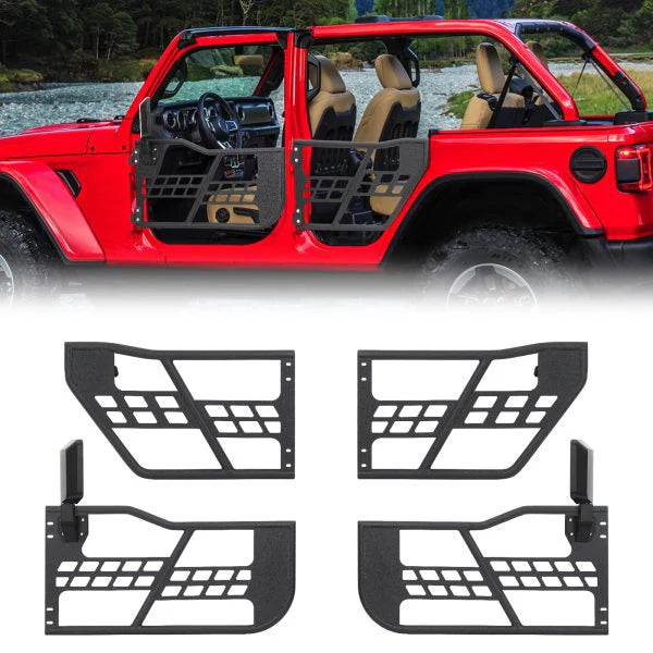 Off Road Safari Tubular Doors Compatible with 2018-2023 Wrangler JL 4 Door – Set of 4 Fat Tube Half Doors for Adventure - image 1