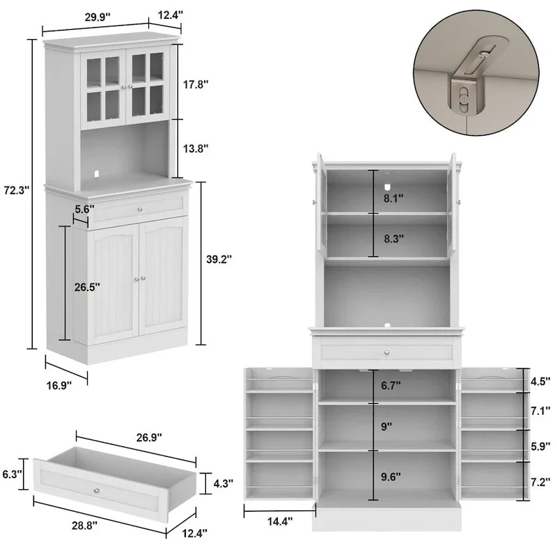 Spacious Kitchen Cabinet with Microwave Space - 30W x 69.3H - image 14