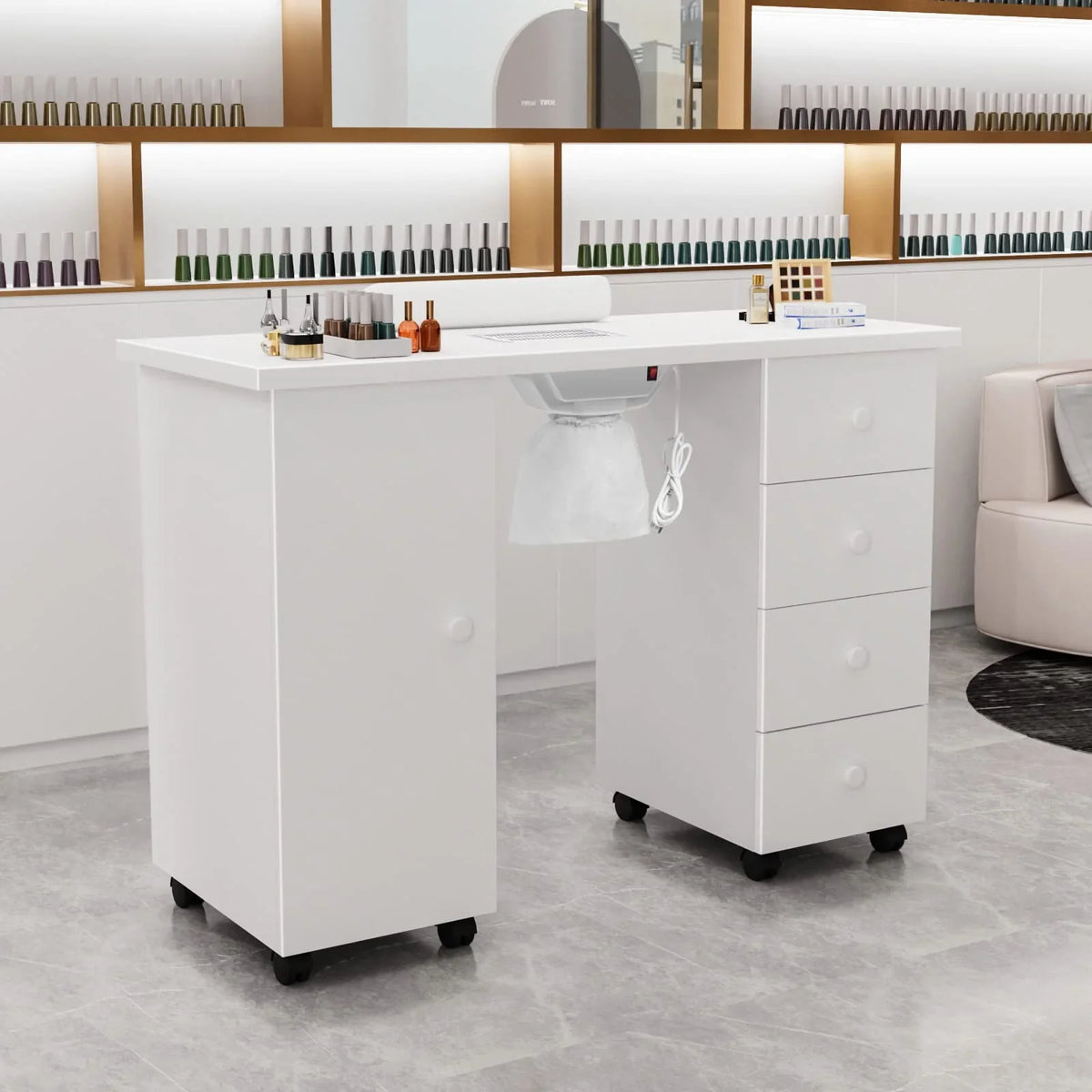 OmySalon Manicure Table Nail Desk w/Electric Downdraft Vent - image 4